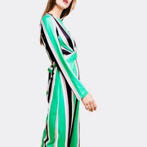 Midi Green Stripe Dress